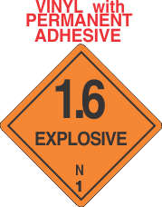 Explosive Class 1.6N Vinyl Labels