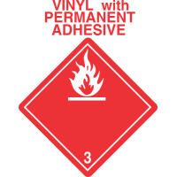 Flammable Class 3 Vinyl International Wordless Labels