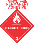 Flammable Class 3 Vinyl Labels