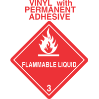 Flammable Class 3 Vinyl Labels