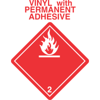 Flammable Gas Class 2.1 Vinyl International Wordless Labels