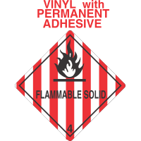 Flammable Solid Class 4.1 Vinyl Labels