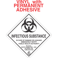 Infectious Substance 6.2 Vinyl Labels