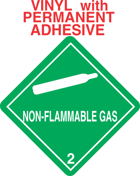 Non Flammable Gas Class 2 2 Vinyl Labels