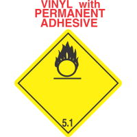 Oxidizer Class 5.1 Vinyl International Wordless Labels