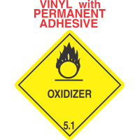 Oxidizer Class 5.1 Vinyl Labels