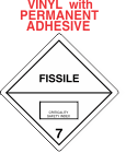 Radioactive FISSILE Class 7 Vinyl Labels