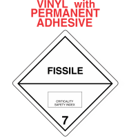 Radioactive FISSILE Class 7 Vinyl Labels