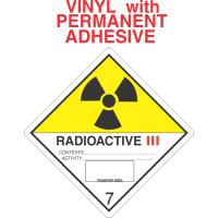 Radioactive III Class 7 Vinyl Labels