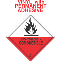 Spontaneously Combustible Class 4.2 Vinyl Labels