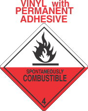 Spontaneously Combustible Class 4.2 Vinyl Labels