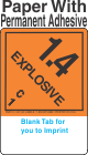(Blank) Explosive Class 1.4C Proper Shipping Name (Extended) Paper Labels