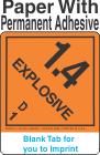 (Blank) Explosive Class 1.4D Proper Shipping Name Paper Labels