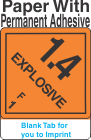 (Blank) Explosive Class 1.4F Proper Shipping Name Paper Labels