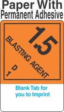(Blank) Explosive Class 1.5D Proper Shipping Name (Extended) Paper Labels