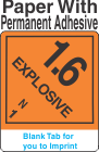 (Blank) Explosive Class 1.6N Proper Shipping Name Paper Labels