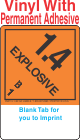 (Blank) Explosive Class 1.4B Proper Shipping Name (Extended) Vinyl Labels