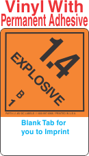 (Blank) Explosive Class 1.4B Proper Shipping Name (Extended) Vinyl Labels