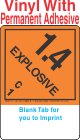(Blank) Explosive Class 1.4C Proper Shipping Name (Extended) Vinyl Labels