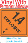 (Blank) Explosive Class 1.4F Proper Shipping Name Vinyl Labels