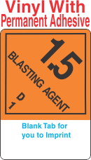 (Blank) Explosive Class 1.5D Proper Shipping Name (Extended) Vinyl Labels