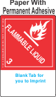 (Blank) Flammable Class 3 Proper Shipping Name (Extended) Paper Labels