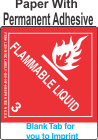 (Blank) Flammable Class 3 Proper Shipping Name Paper Labels