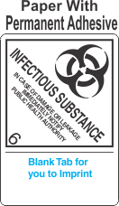 (Blank) Infectious Substance 6.2 Proper Shipping Name (Extended) Paper Internatioanl Wordless Labels