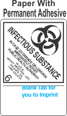 (Blank) Infectious Substance 6.2 Proper Shipping Name (Extended) Paper Labels
