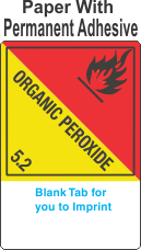 (Blank) Organic Peroxide Class 5.2 Proper Shipping Name (Extended) Paper Labels