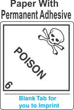 (Blank) Poison Class 6.2 Proper Shipping Name Paper Labels
