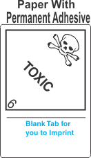 (Blank) Toxic Class 6.1 Proper Shipping Name (Extended) Paper Labels