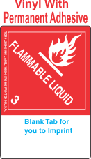 (Blank) Flammable Class 3 Proper Shipping Name (Extended) Vinyl Labels