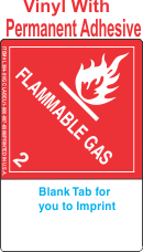 (Blank) Flammable Gas Class 2.1 Proper Shipping Name (Extended) Vinyl Labels