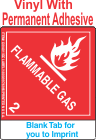 (Blank) Flammable Gas Class 2.1 Proper Shipping Name Vinyl Labels