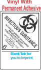 (Blank) Infectious Substance 6.2 Proper Shipping Name (Extended) Vinyl Labels