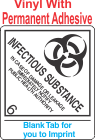 (Blank) Infectious Substance 6.2 Proper Shipping Name Vinyl International Wordless Labels