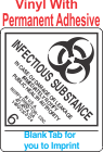 (Blank) Infectious Substance 6.2 Proper Shipping Name Vinyl Labels