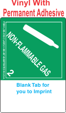 (Blank) Non-Flammable Gas Class 2.2 Proper Shipping Name (Extended) Vinyl Labels