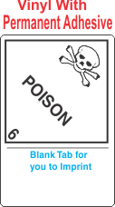 (Blank) Poison Class 6.2 Proper Shipping Name (Extended) Vinyl Labels