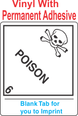(Blank) Poison Class 6.2 Proper Shipping Name Vinyl Labels