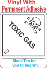(Blank) Toxic Gas Class 2.3 Proper Shipping Name Vinyl Labels