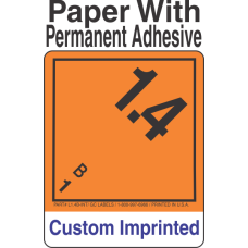 Explosive Class 1.4B Wordless (Int) Custom Imprinted Shipping Name Paper Labels