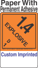 Explosive Class 1.4D Custom Imprinted Shipping Name (Extended) Paper Labels