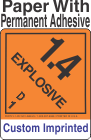 Explosive Class 1.4D Custom Imprinted Shipping Name Paper Labels