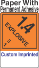 Explosive Class 1.4S Custom Imprinted Shipping Name (Extended) Paper Labels