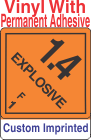 Explosive Class 1.4F Custom Imprinted Shipping Name Vinyl Labels