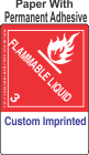 Flammable Class 3 Custom Imprinted Shipping Name (Extended) Paper Labels