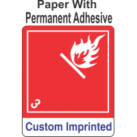 Flammable Class 3 Custom Imprinted Shipping Name Paper Int Wordless Labels