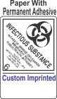 Infectious Substance 6.2 Custom Imprinted Shipping Name (Extended) Paper Labels